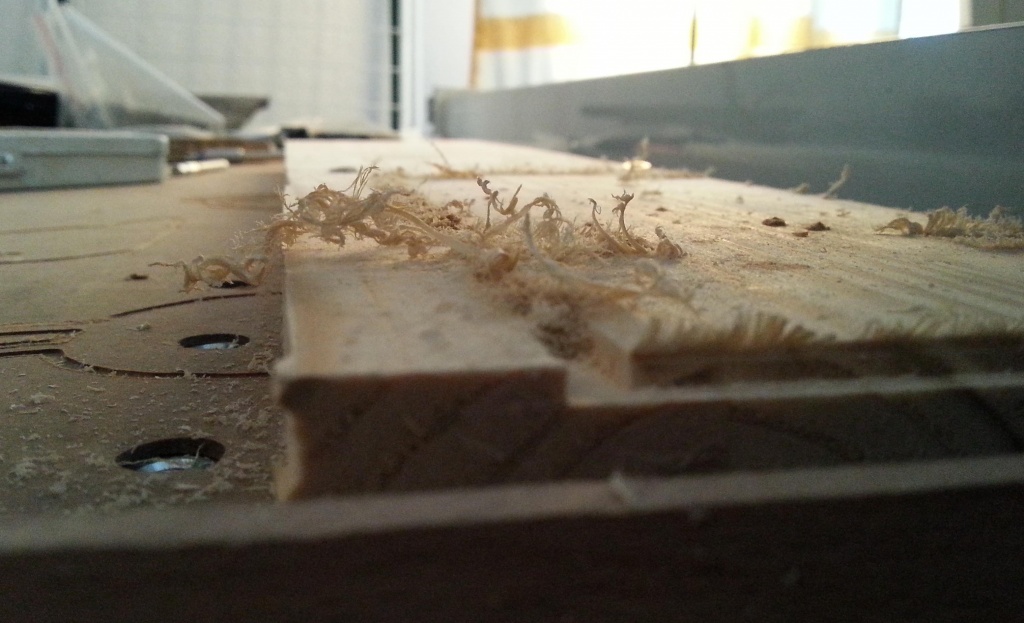 First CNC Cut! View of the Shavings